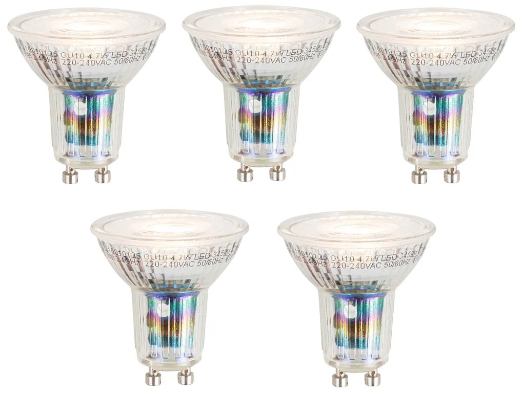 Set de 5 becuri LED inteligente GU10 50mm, reglabile, 4,7W, 345 lm, 2700-6500K