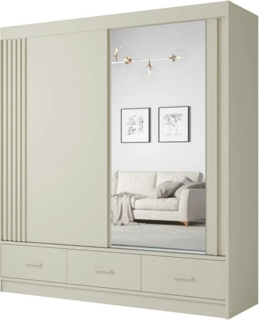 Dulap CANADA CA31-200, casmir, PAL, cu 2 usi si 3 sertare, 200x60x215