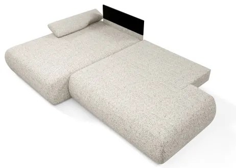 Colțar extensibil PRATO, tip L, stânga, bej, cu spațiu de depozitare