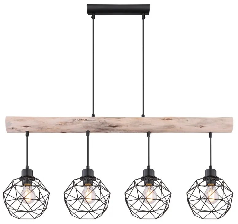 Lustra cu 4 pendule design modern Theodor lemn 15416-4 GL