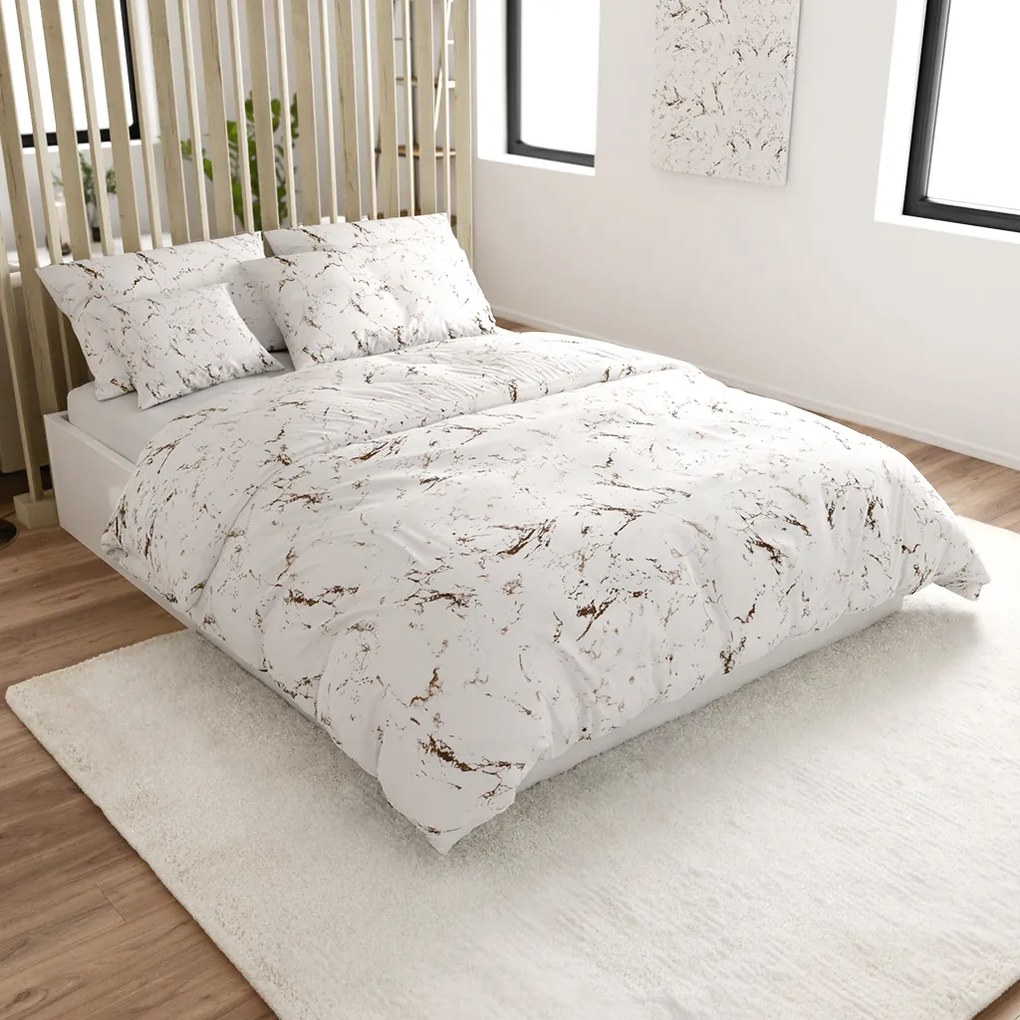 Lenjerie de pat din microfibra MARBLE, albă Dimensiune lenjerie de pat: 70 x 90 cm | 140 x 200 cm