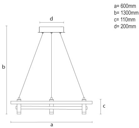 Lustră LED reglabilă suspendată pe cablu, 100W, 230V, 3000–6500K, Ø 60 cm, cu telecomandă