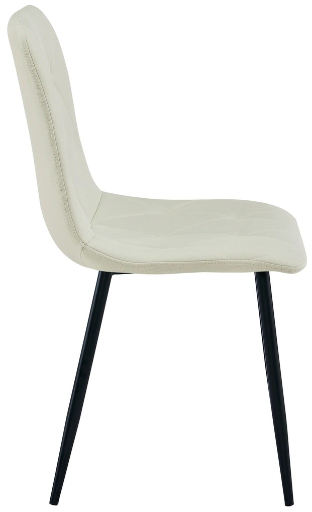 Scaun dining LIBRA crem cu picioare negre