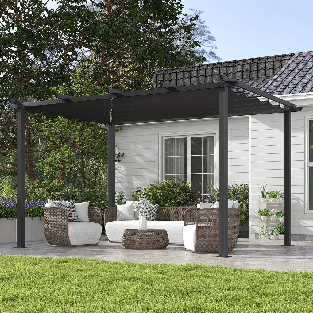 Outsunny Pergola cu Acoperis Retractabil de 3 x 4 (m) | Aosom Romania