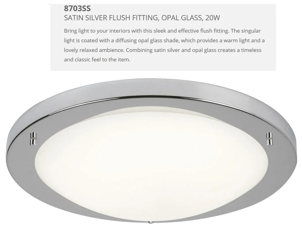 Aplica LED de perete / tavan pentru baie IP44 Flush 42cm 8703SS SRT