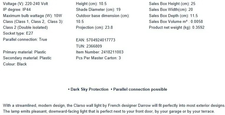 Aplica de exterior stil minimalist nordic IP44 Clarso
