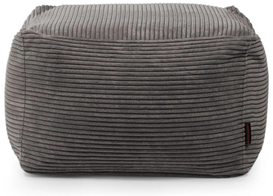 Fotoliu bean bag albastru cu tapițerie din catifea reiată Softbox MooG – SLOWDOWN