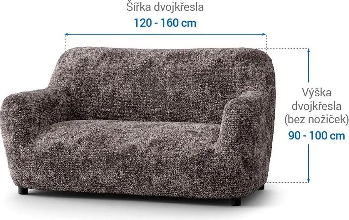 Gaico Huse bielastice MARMO maro fotoliu dublu (l. 120 - 160 cm)