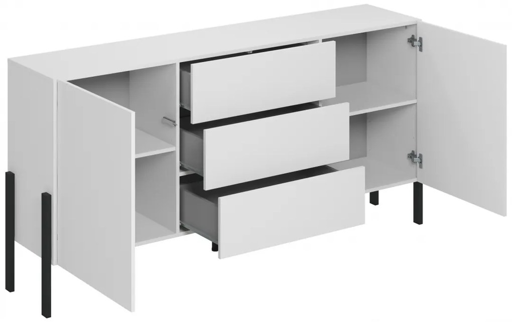 Comoda cu sertare Wezilo 184 cm - alb supermat