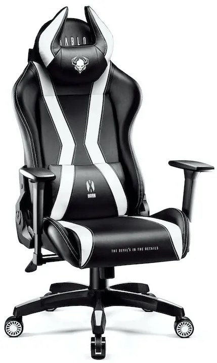 Scaun gaming Diablo X-Horn 2.0 Normal Size: Negru-alb Diablochairs