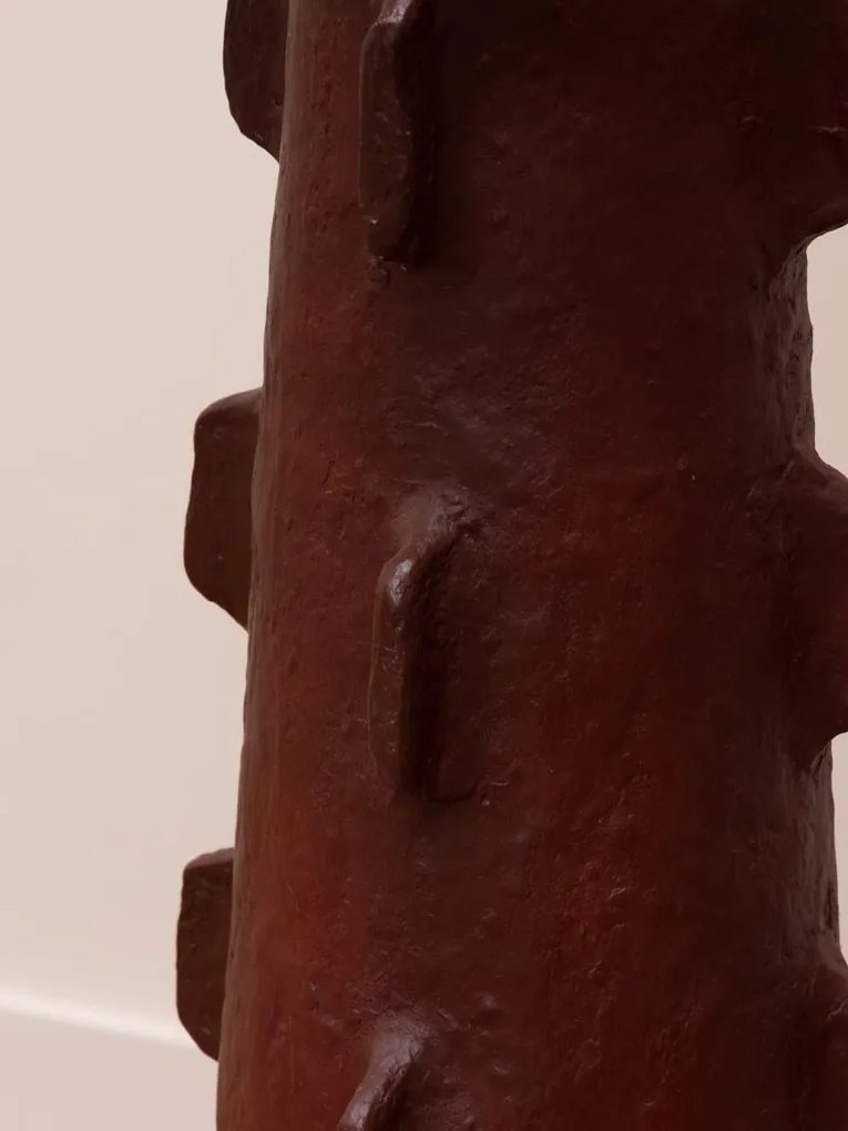 Lampă de podea burgundy cu abajur din iuta, "Yucatan"
