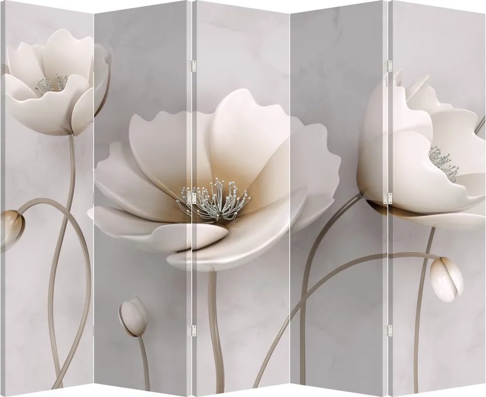 Paravan - Florile albe (210x170 cm)