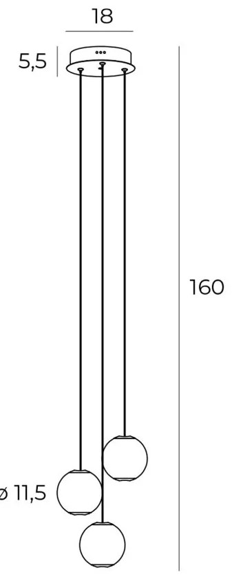 Lustra cu 3 pendule LED design modern NOBILE