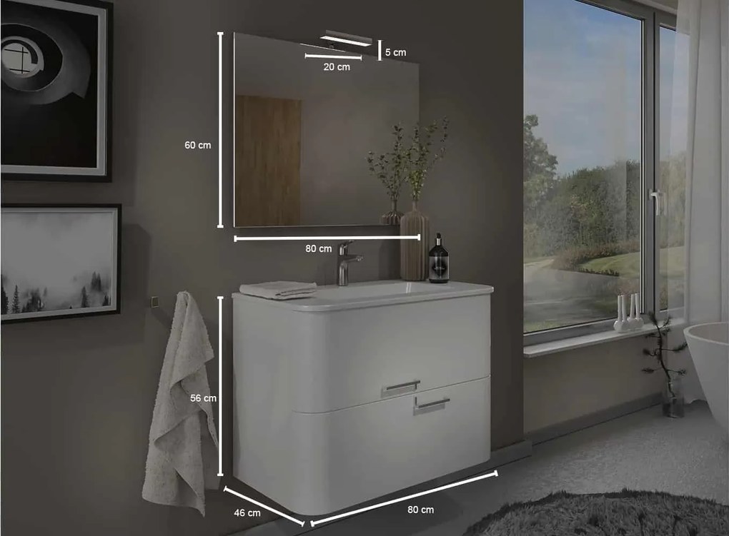 Set lemn masiv Mobilier Baie Suspendat Glint