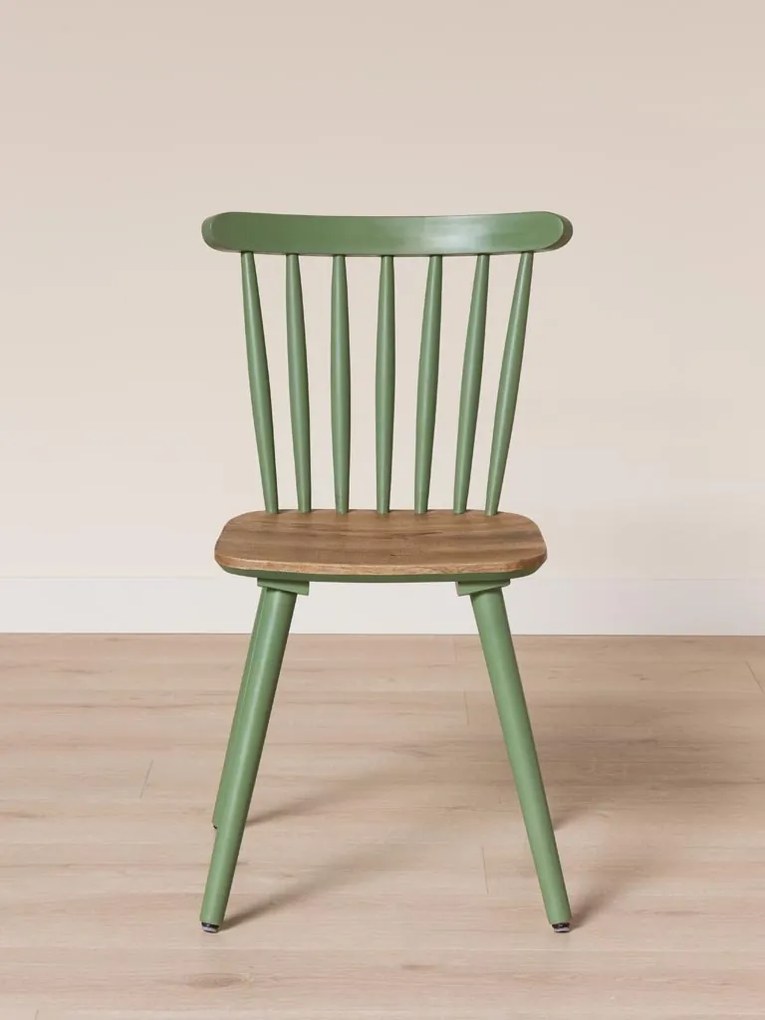 Scaun verde salvie din lemn de mango, "Paulin"