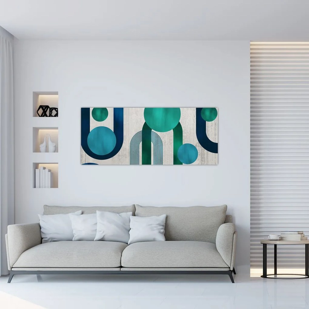 Tablou - Linii și forme circulare (120x50 cm)