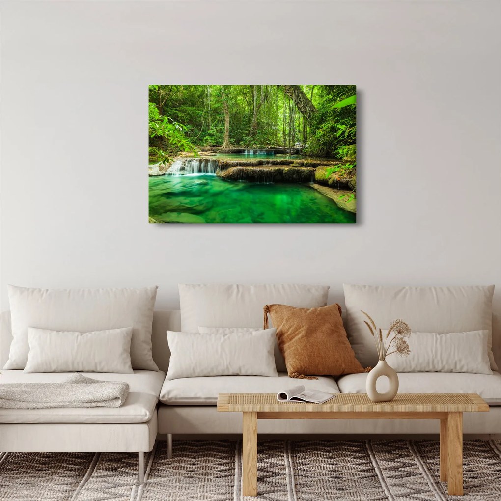 Tablou - Cascada Erawan din Kanchanaburi, Thailanda (90x60 cm)