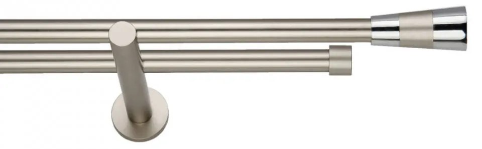 Galerie dubla VALEO PICIOR UNIVERSAL- dubla fara inele 19/19 - CROM MAT (Alege marime: 200 cm)