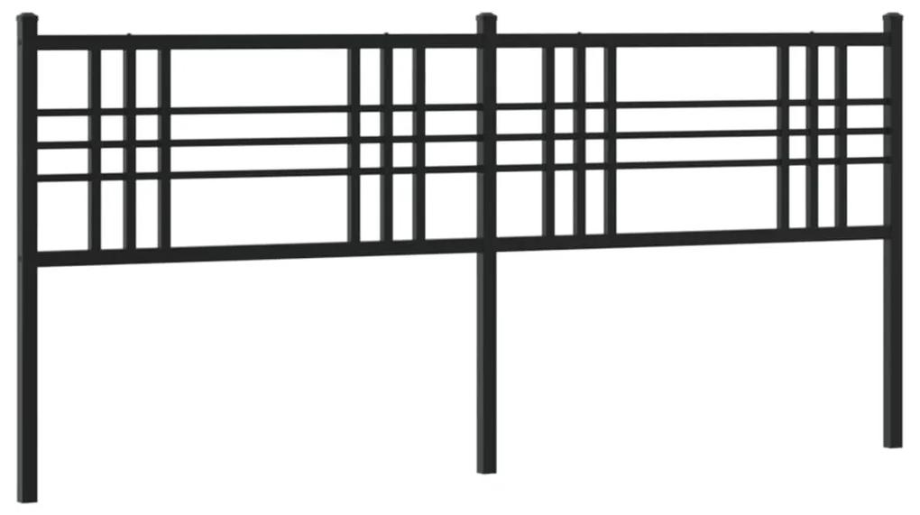 376360 vidaXL Tăblie de pat metalică, negru, 180 cm
