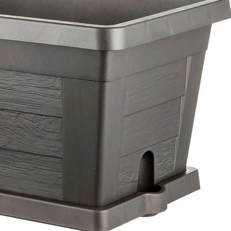 Jardinieră cu volum mare Bama Legno antracit, 60 x 30 x 25 cm, 60 cm