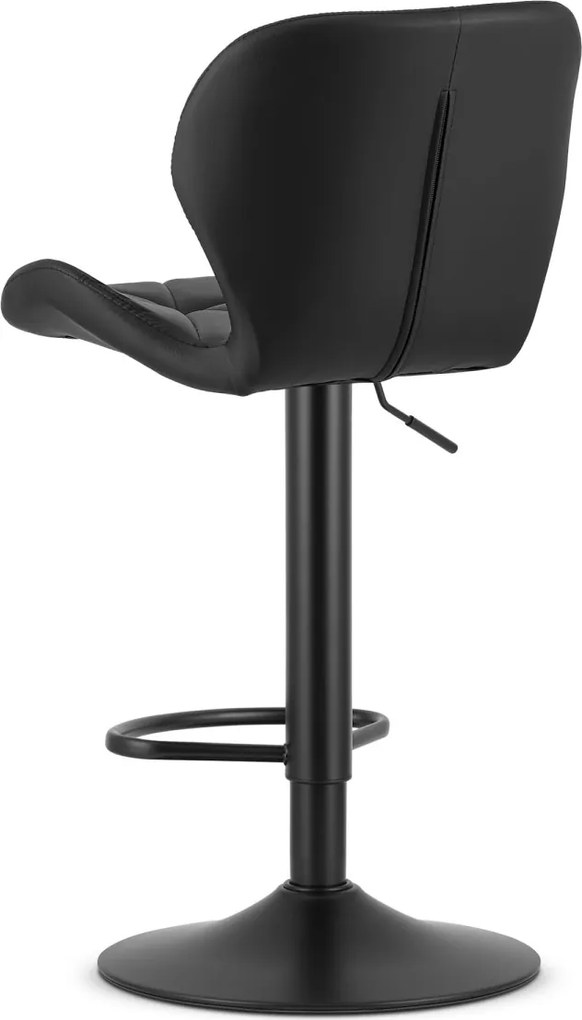 OFERTA Scaun de bar din piele ecologica cu picior negru WEST, negru II. calitate