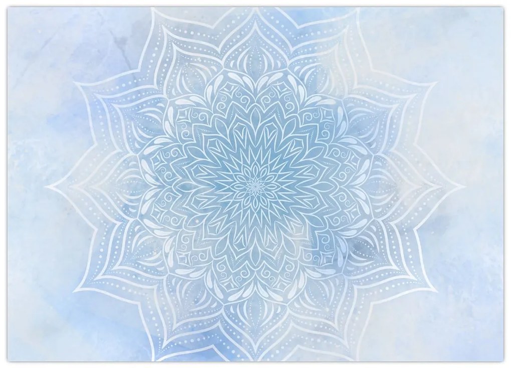 Tablou pe sticlă - mandala de iană (70x50 cm)