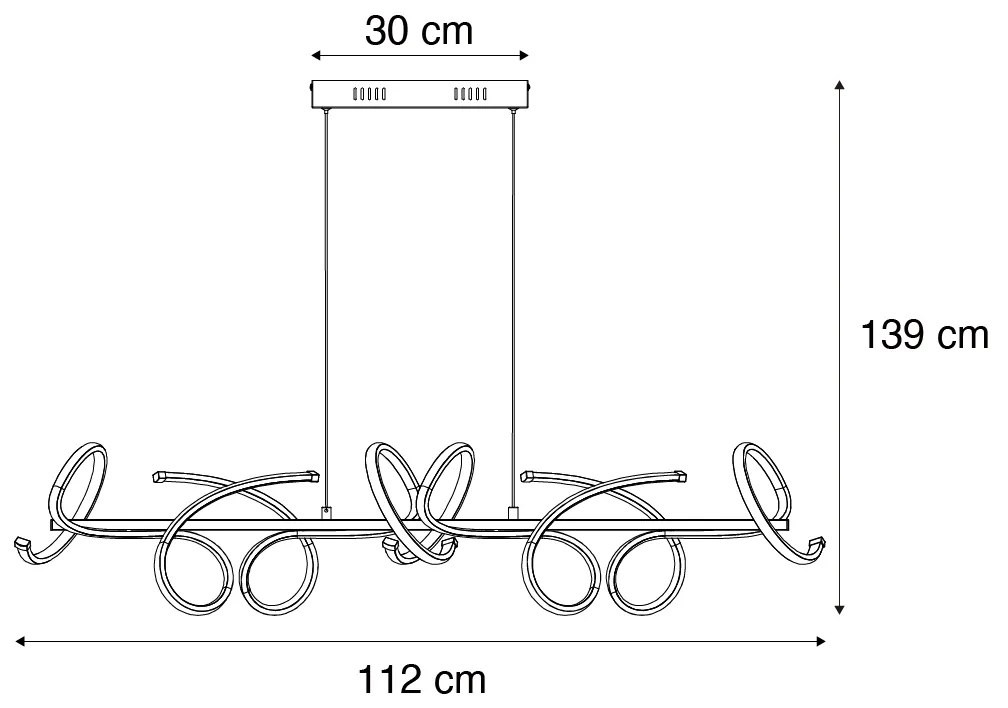 Lampă suspendată de design neagră dreptunghiulară cu 3 trepte de intensitate luminoasă - Krisscross