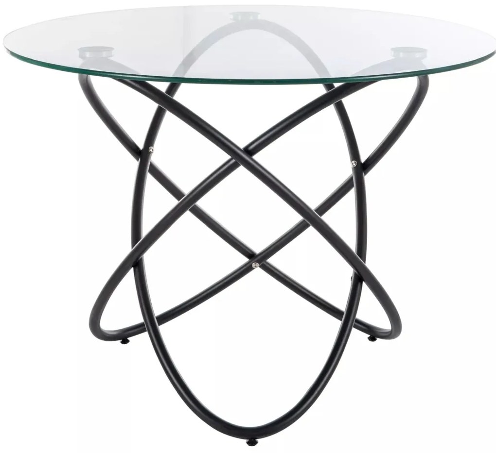 Masa Orbit transparent/negru ø100 cm