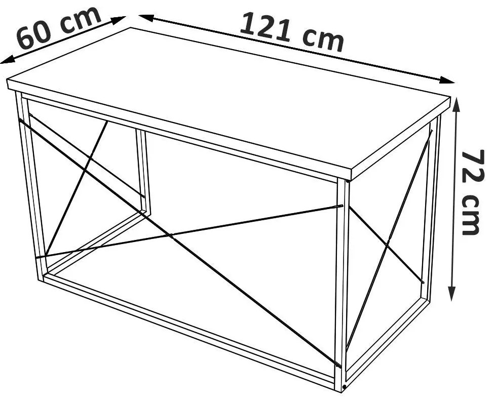 Masă PC Vanutu (stejar zafir + negru) . 1094898