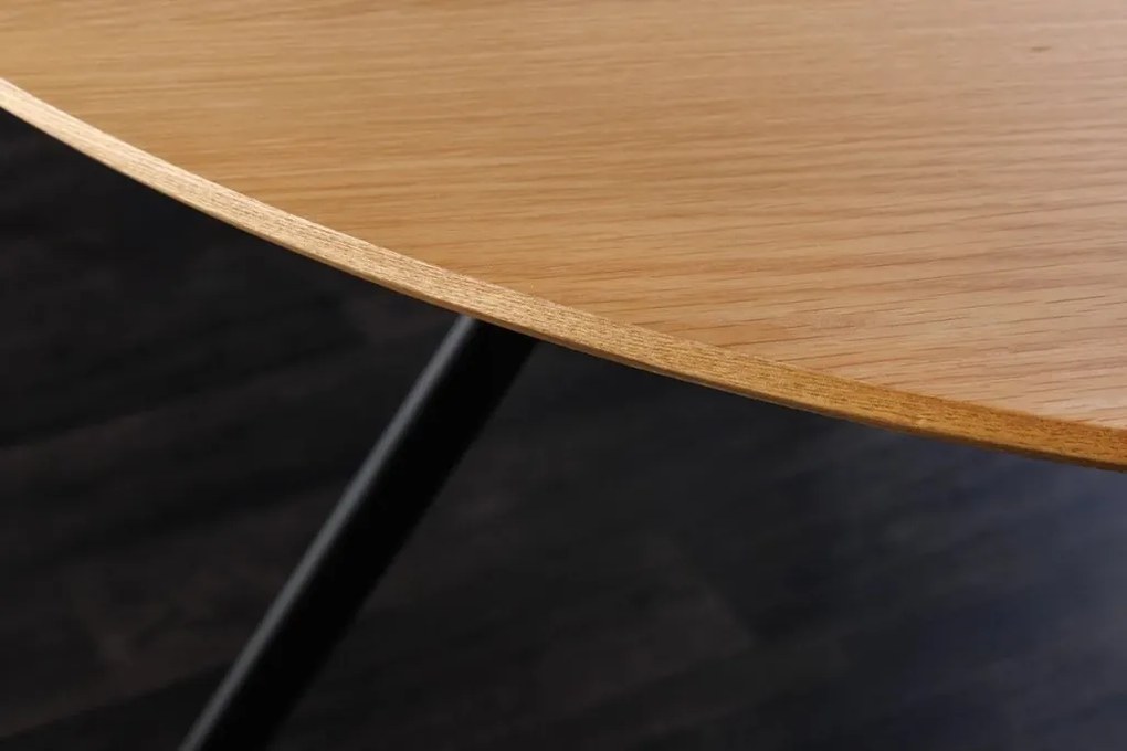 Masa rotunda cu furnir de stejar ATELIER 120cm