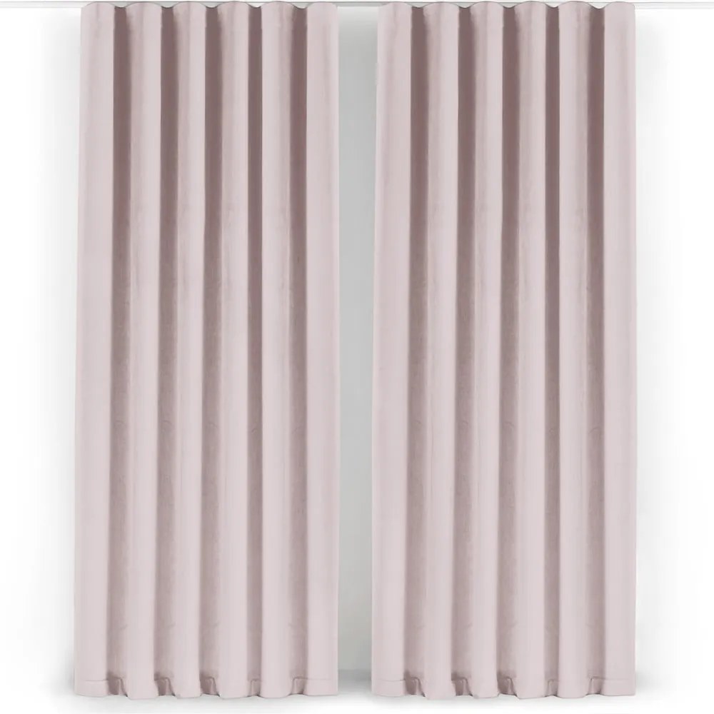 Draperie roz-deschis dimout (semi-opacă) din catifea 140x225 cm Velto – Filumi