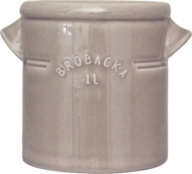 Ghiveci din ceramică glazurată manual 1L bej, „Brobacka"