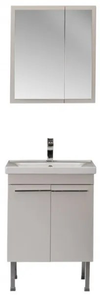 Set Mobilier Baie Salda 60, Include Baza Lavoar, Lavoar și Oglinda, 60 cm, Alb