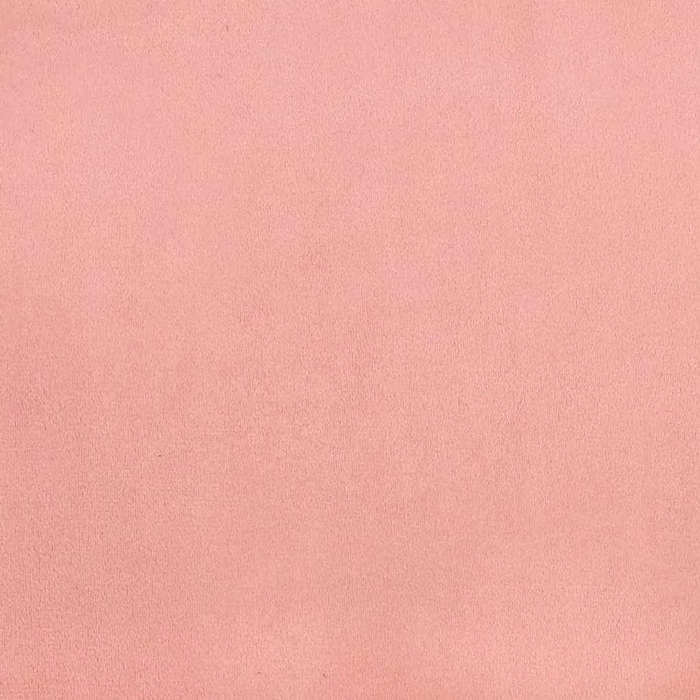 Cadru de pat cu tablie, roz, 80x200 cm, catifea Roz, 80 x 200 cm, Benzi verticale