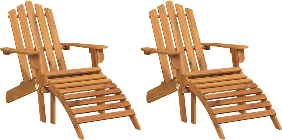 vidaXL Scaune Adirondack cu suporturi picioare 2 buc lemn masiv acacia