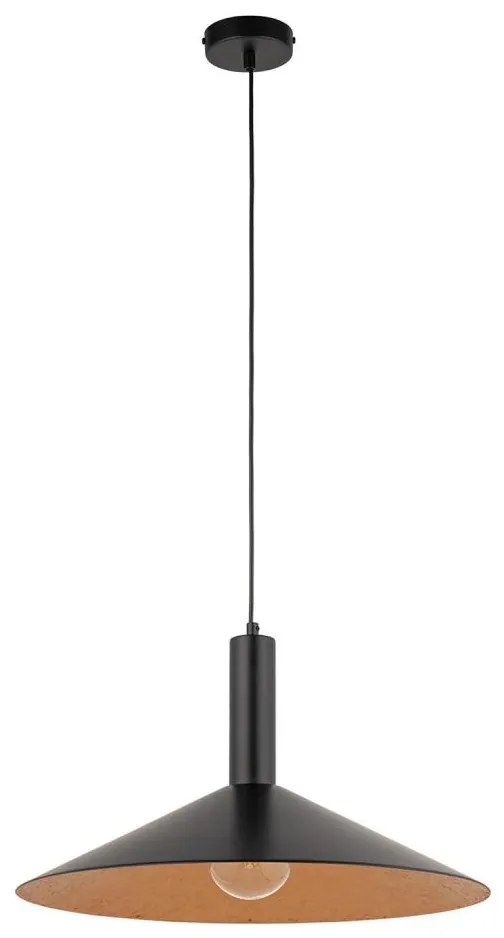 Lustră pe cablu CAPRI 1xE27/15W/230V d. 50 cm negru/cupru