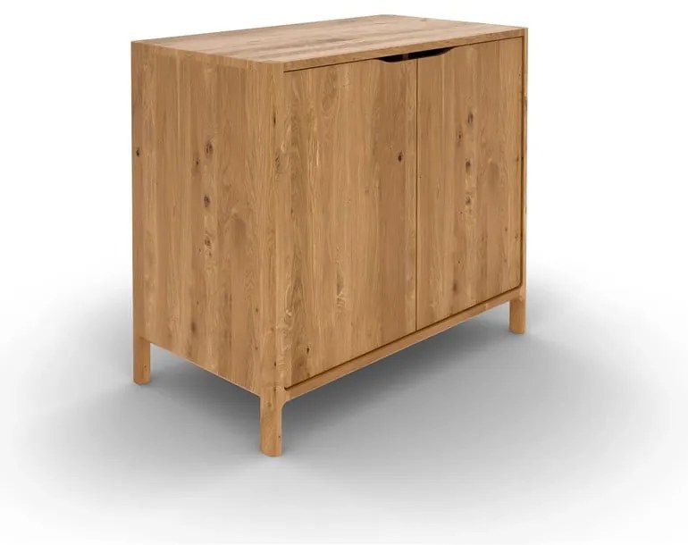 Dulap în culoare naturală din lemn de stejar 95x80 cm Twig – The Beds