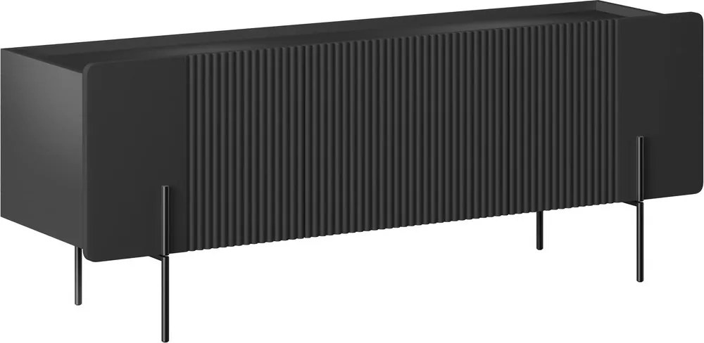 Comodă TV Malmi 150 cm - negru mat / picioare negre