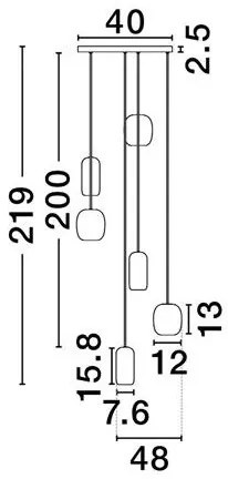 Lustra cu 6 pendule metal negru, maro, verde MARLIN