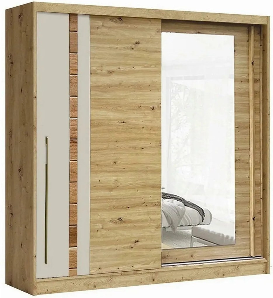 Dressing AVANTGARDE AV3-20, stejar artisan, PAL, cu 2 usi, 200x59x215