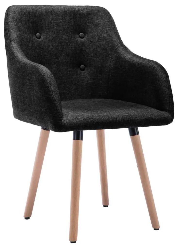 322987 vidaXL Scaune de bucătărie, 2 buc. negru, textil