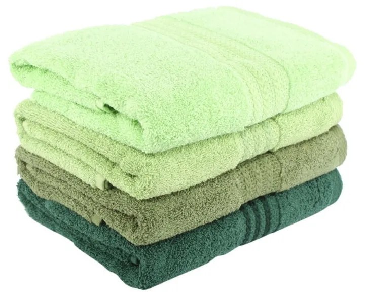 Set 4 prosoape din bumbac Rainbow Garden, 50 x 90 cm, verde
