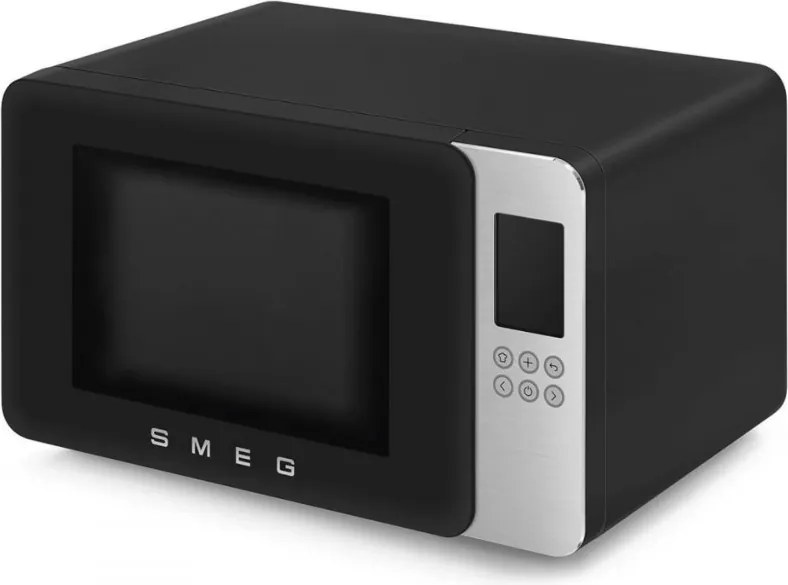 Cuptor cu microunde si gratar 4in1 SMEG Collezione MOC01BLMEU, 1900 W, 29 l, 18 programe, Inchidere lina, Semnal sonor, Ecran LCD, Negru mat