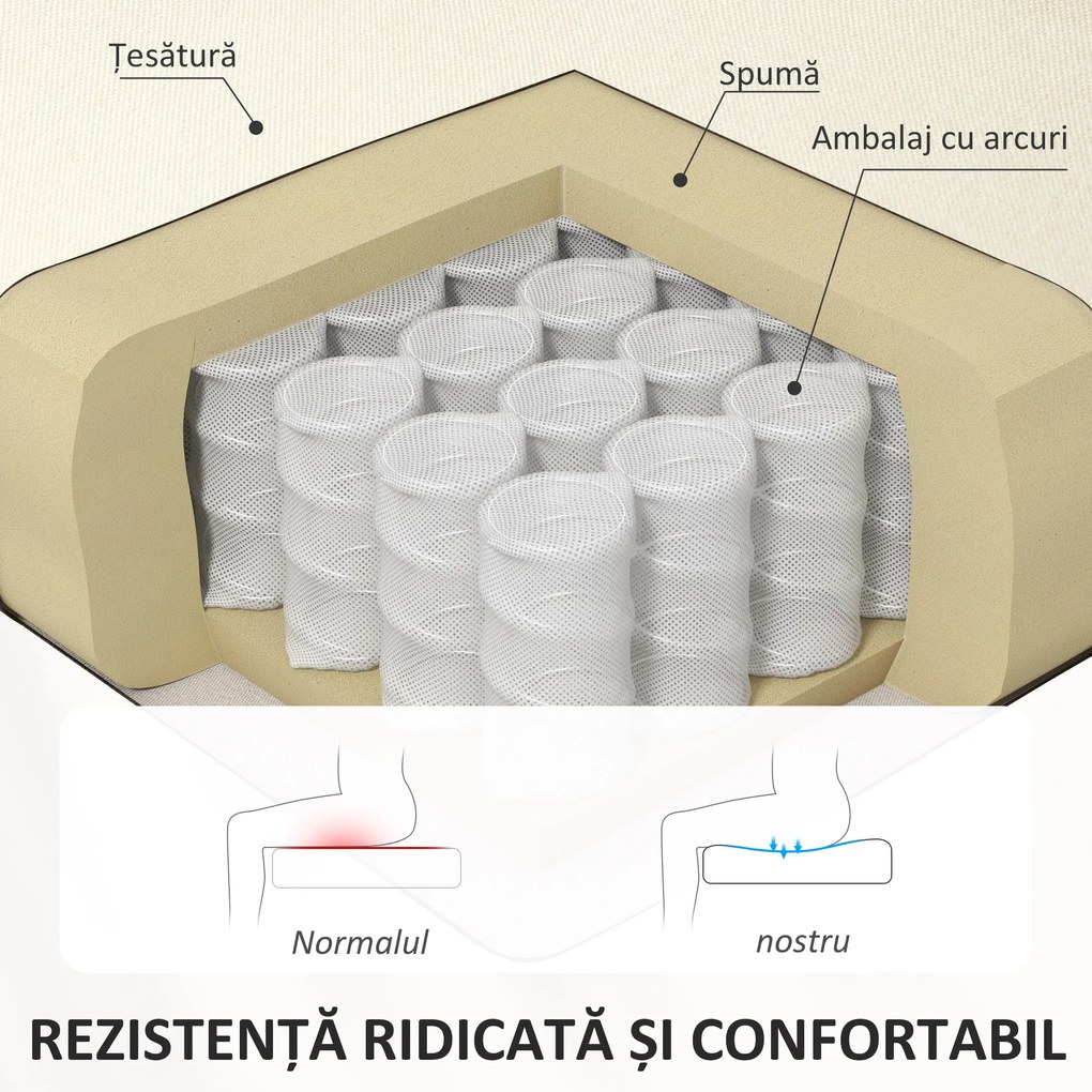 HOMCOM Canapea Colțar Extensibil cu Șezlong Reversibil, Pernă pentru Șezut și Spătar și 3 Locuri, 186x130x84 cm, Maro | Aosom Romania