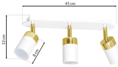 Corp de iluminat cu spoturi JOKER 3xGU10/25W/230V alb/auriu