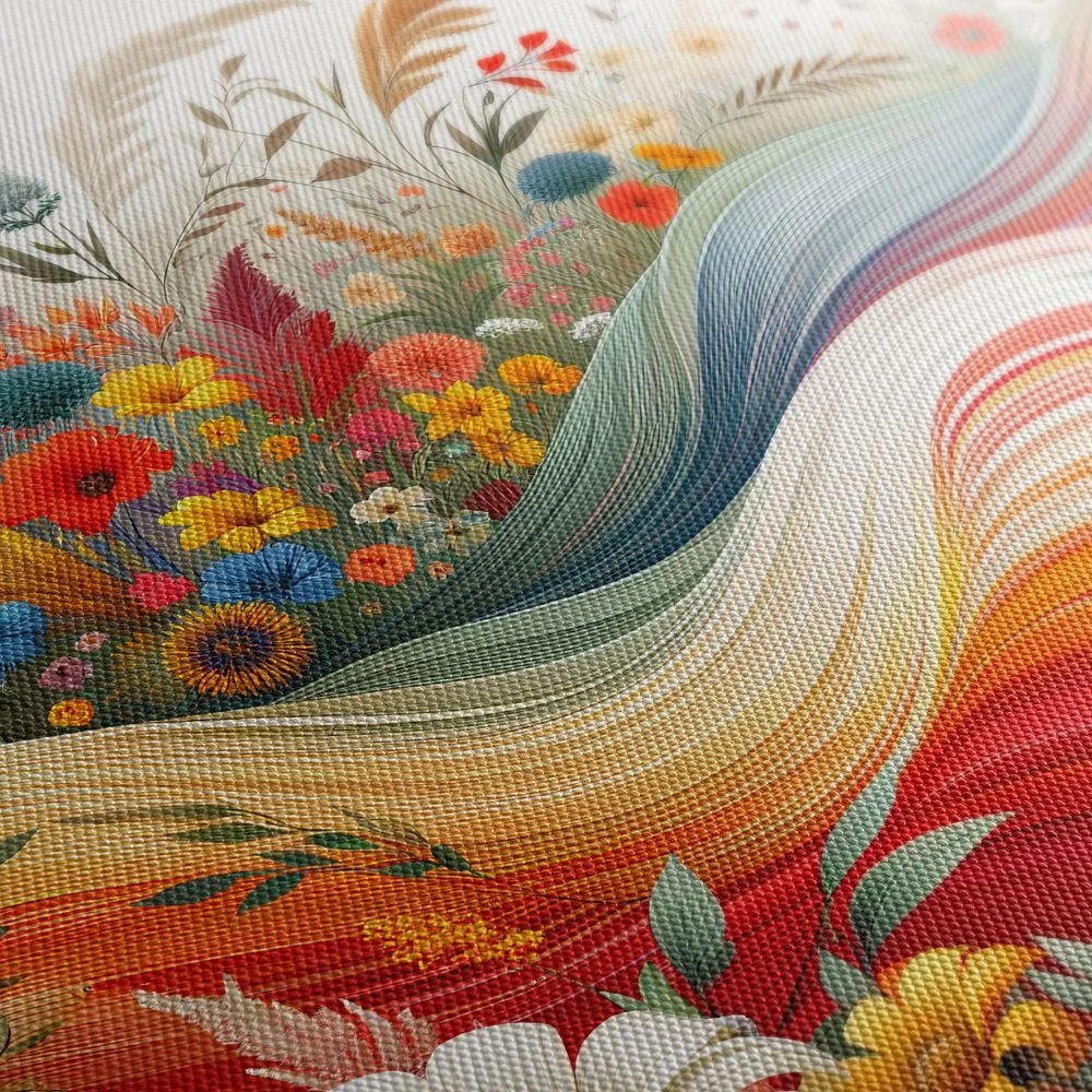 Tablou pajiște colorată în vânt