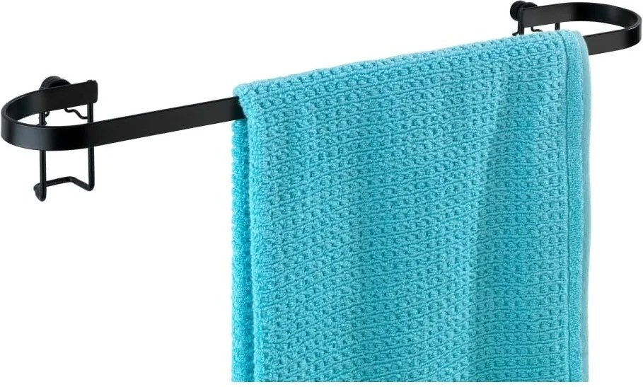Suport de perete pentru prosoape Wenko Classic Plus, negru