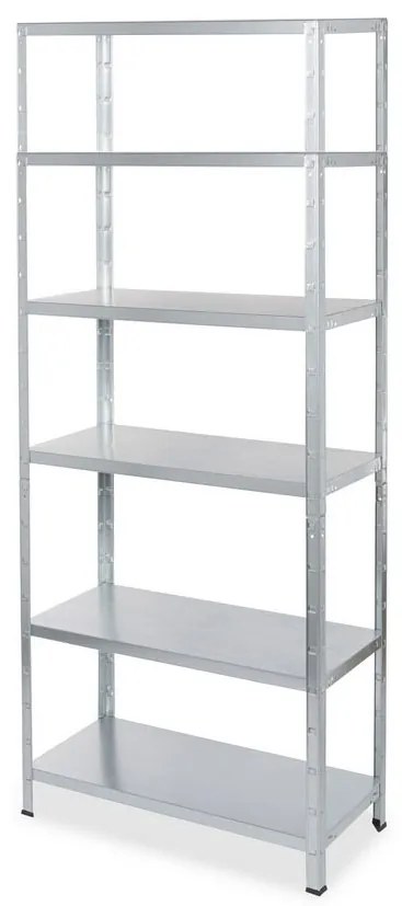 Etajera metalica alba cu 6 rafturi, 100x30x220 cm