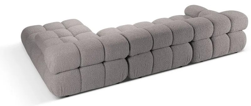 Colțar modular gri deschis cu tapițerie din țesătură bouclé (cu colț pe partea dreaptă) Bellis – Micadoni Home