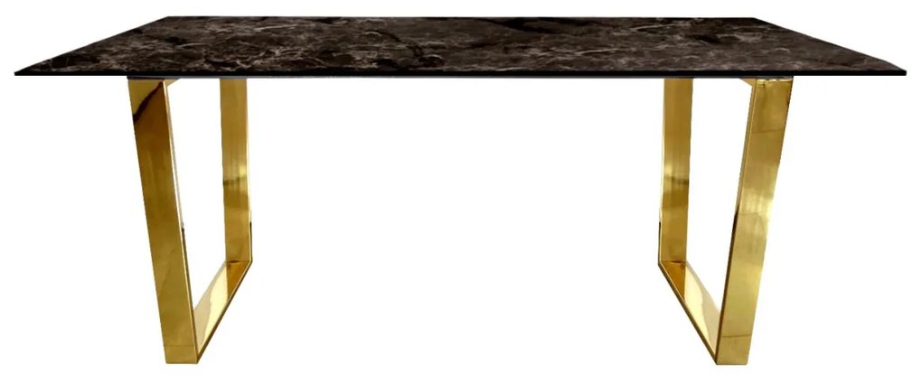 Masa Madera maro/gold marmura – H75 cm
